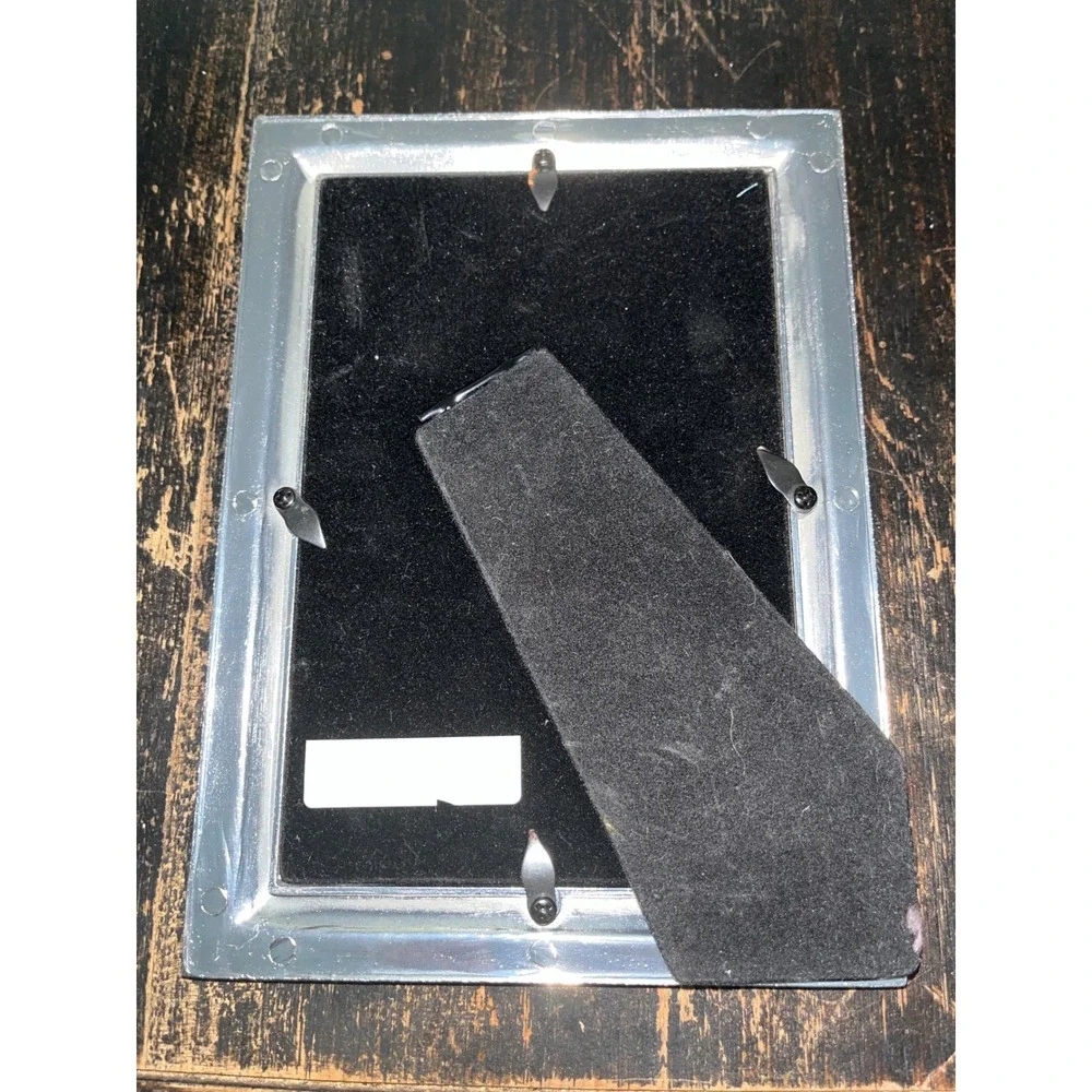 Belle Maison Elegant Jewel Frame 4x6 Black Enamel Rhinestone Silver Tone New